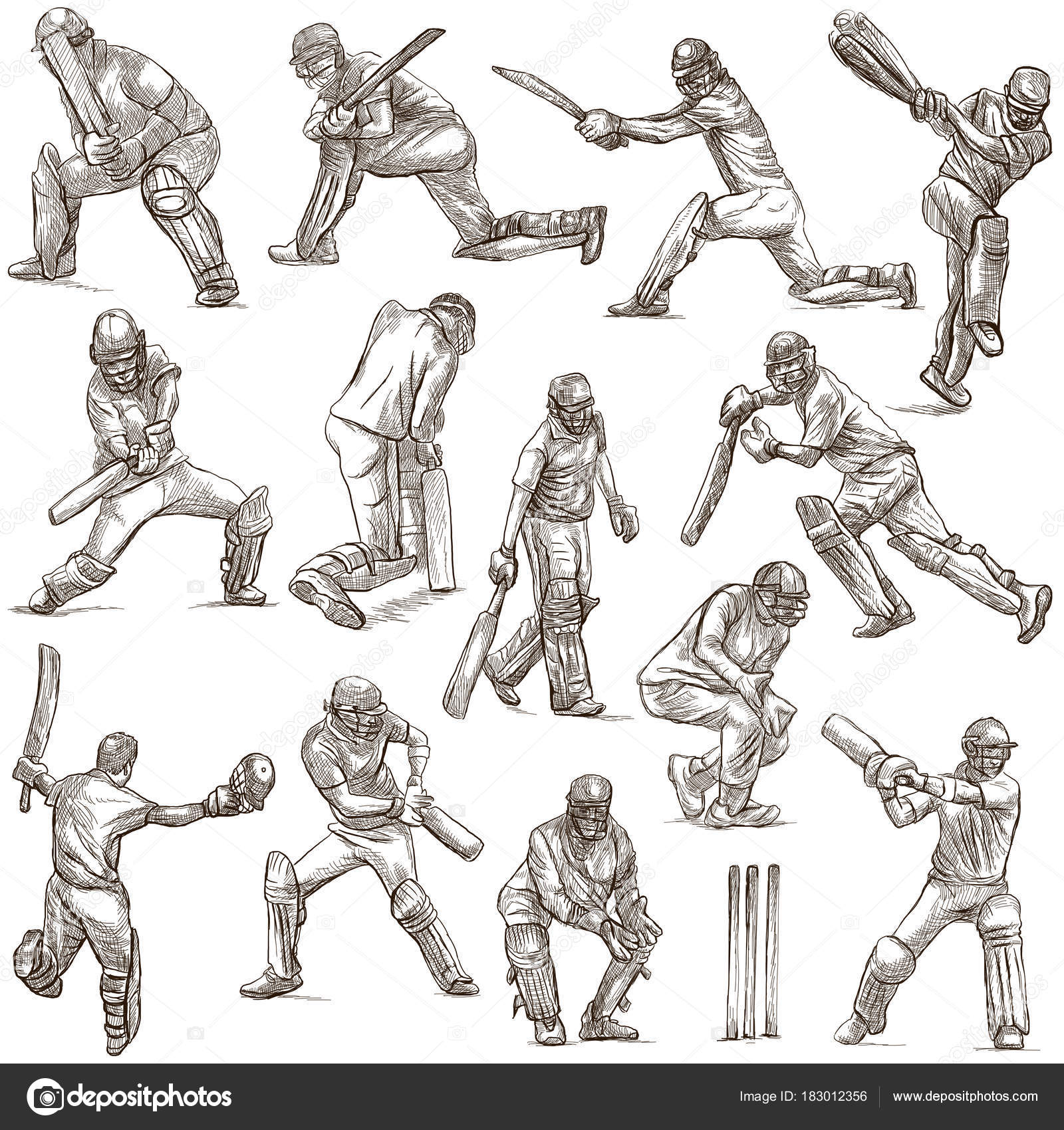 Cricket Logo Cricket Vector Sketch Drawing Of Legend Batsman Of India  Line Art Illustration Of Cricket Batsman Playing Styles Short Stock Photo  Picture And Royalty Free Image Image 189628649