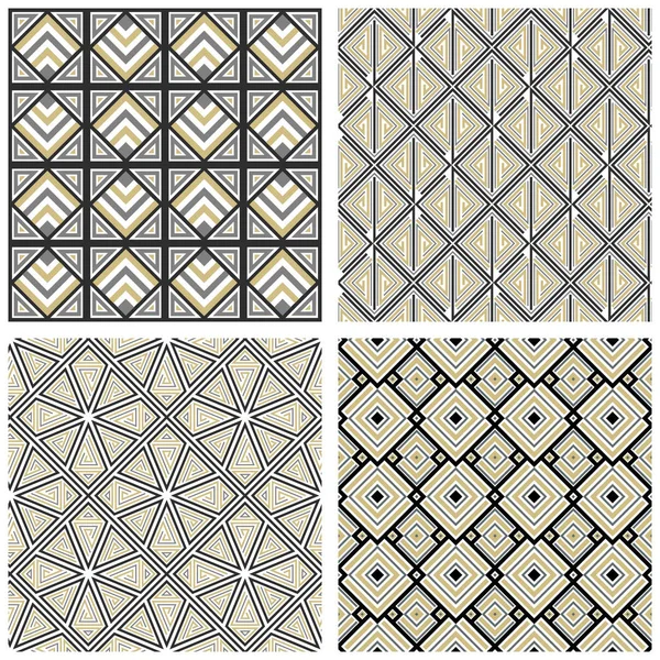 Set of seamless geometric patterns — Stock Vector