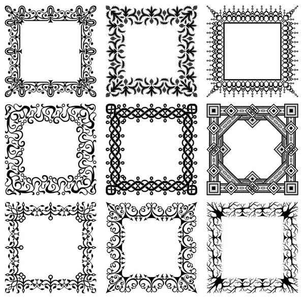 Коллекция векторных квадратных винтажных рам — стоковый вектор