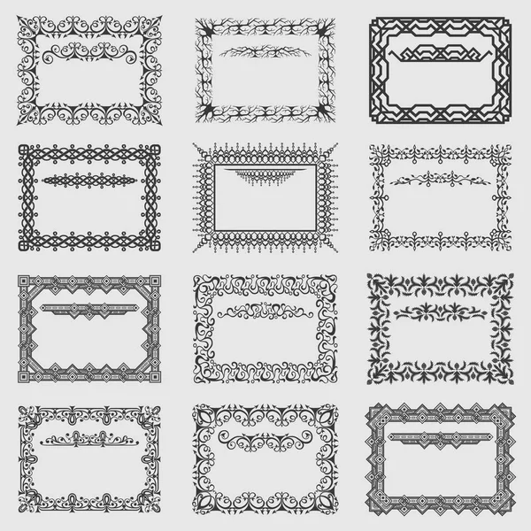集合的矢量方形复古框架 — 图库矢量图片