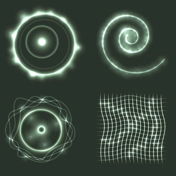 Σετ λαμπερό γεωμετρικά σχήματα. Εικονογράφηση διάνυσμα. — Διανυσματικό Αρχείο