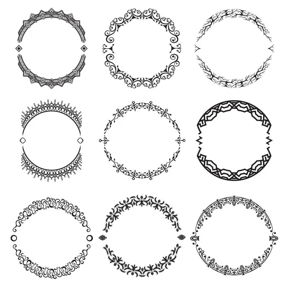 Soyut dekoratif ornamets kümesi. vektör çizim. — Stok Vektör