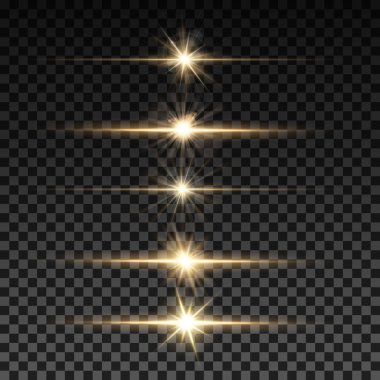 Vektör yatay aydınlatma sparks şeffaf arka plan ayarla