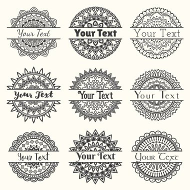 Mandala logoları vektör şablonları