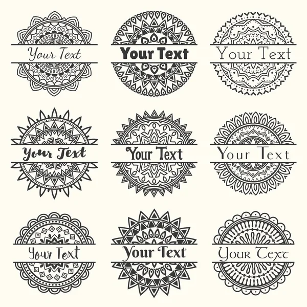 Conjunto de plantillas vectoriales de logotipos mandala — Vector de stock