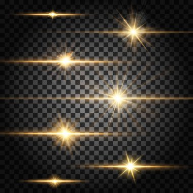 Vektör yatay aydınlatma sparks şeffaf arka plan ayarla