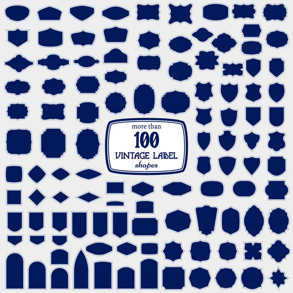 Set de plus de 100 formes d'étiquettes — Image vectorielle
