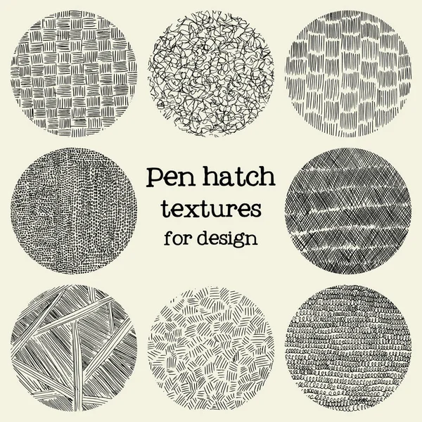 Escotilha de caneta redonda grunge texturas — Vetor de Stock