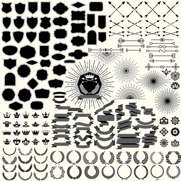 Collection d'éléments de conception pour la fabrication de crête — Image vectorielle