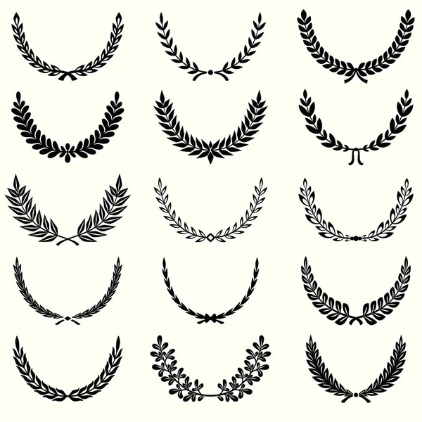 Laurel wreathes set — Stock Vector