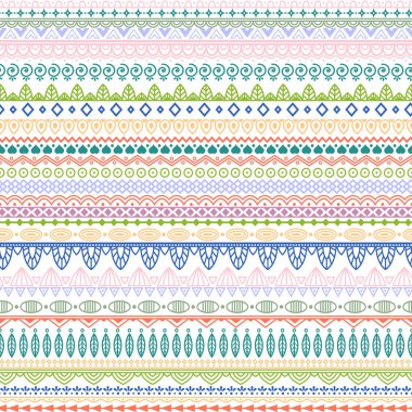 Kabile motifleri ile vektör desen. Yumuşak pastel ve zarif süsleme 