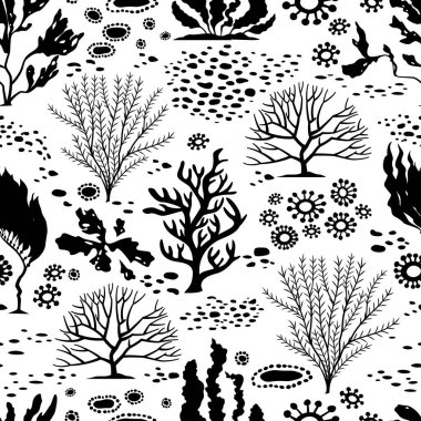 Kesintisiz çizgi film sualtı arka plan doodle.