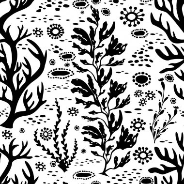 Kesintisiz çizgi film sualtı arka plan doodle.