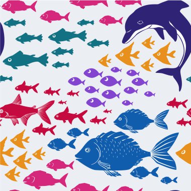 çizgi film kesintisiz sualtı arka plan. Vektör çizim