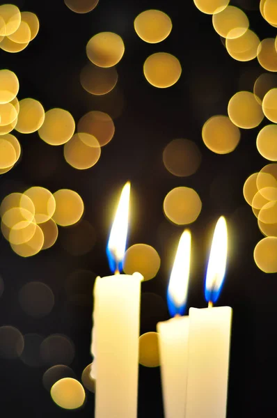 Svíčky a cetky o Vánocích — Stock fotografie