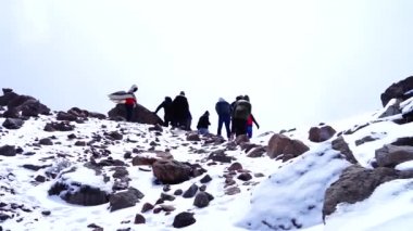 Muazzam bir volkan manzarası Chimborazo.