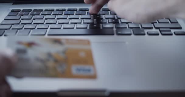 Online Zahlung Mit Kreditkarte Auktion Rechnungen Bankkonzept — Stockvideo