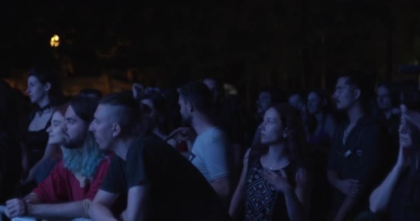 野外コンサートイベントでのクラウンドダンス — ストック動画