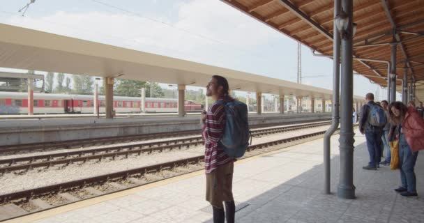 Train Arrivant Une Gare — Video