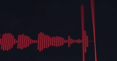 Bir aygıt ekranında ses dalgalarını gösteren ses kaydı grafiği