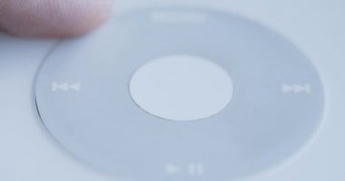 mp3 dijital oynatıcı iPod klasik makro yakın çekim görüntüleri - müzik dinleme konsepti kullanılıyor