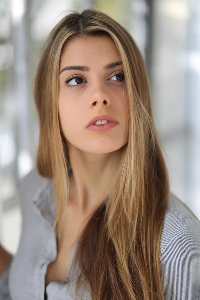 Beautiful Blond Woman with Brown Eyes — Stock Photo, Image