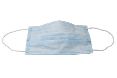 Tek tıbbi maske beyaz üzerinde kırpma yolu ile izole
