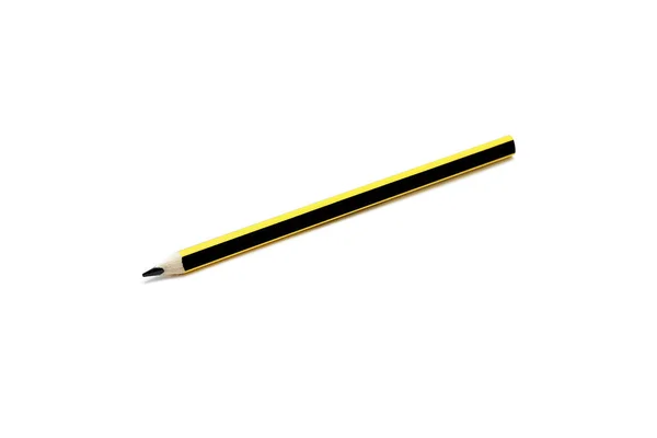 Old Yellow Black Wood Pencil Eraser Isolated Pure White Backgroun — Stock Photo, Image