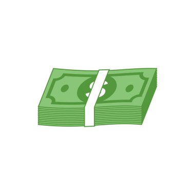 Dolar vektör işareti, para dolar simgesi, yeşil kağıt dolar sembolü