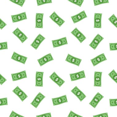 Kusursuz dolar vektör işareti, yeşil kağıt dolar sembolü deseni