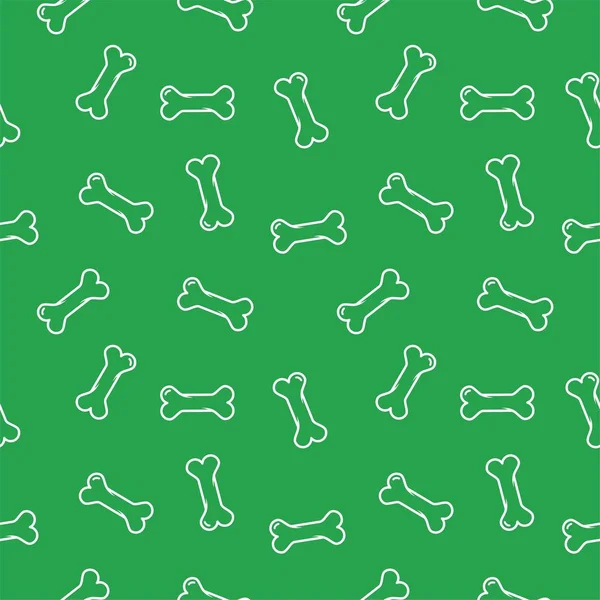 Seamless of dog bone icon isolated on green background. Pattern dog bone icon — Stock Vector