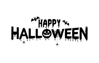 Cadılar bayramınız kutlu olsun. Siyah vektör illüstrasyonu Cadılar Bayramı