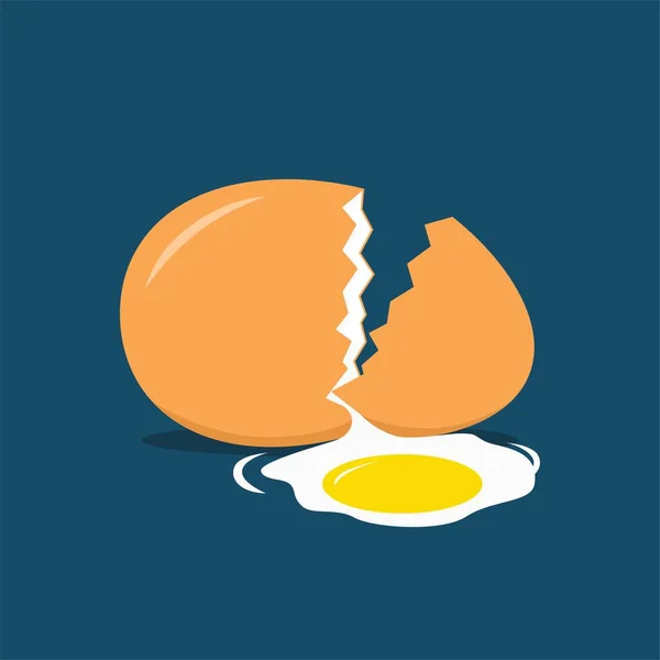 Vector de huevo roto. Ilustración del concepto de huevo roto — Archivo Imágenes Vectoriales