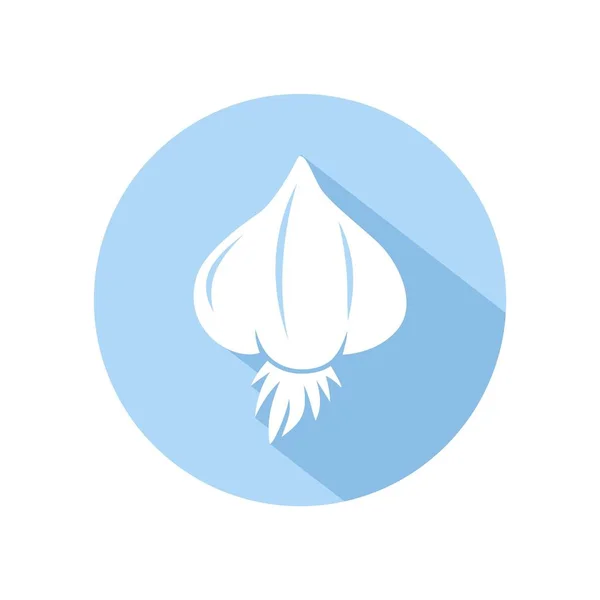 Garlic icon vector. illustration of garlic isolated on blue circle. healthy vegetable, nutrition icon — ストックベクタ