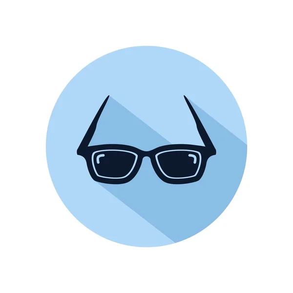 Cool gafas de sol icono vector, geek accesorio de lente óptica de moda aislado en círculo azul — Archivo Imágenes Vectoriales