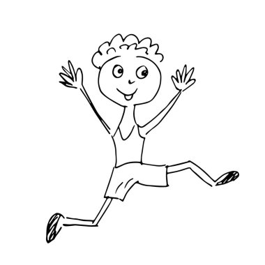 Beyaz arka planda izole edilmiş tatlı çocuk eğleniyor.