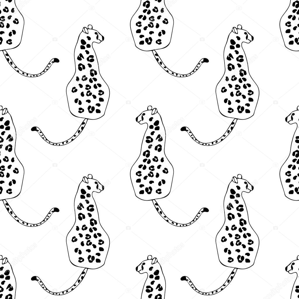 Jaguars pattern isolated on white background