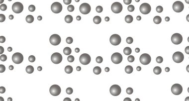 Beyaz arkaplanda izole edilmiş gri dairelerin kusursuz geometrik deseni