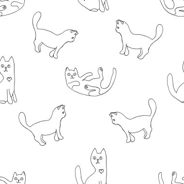 kediler beyaz arkaplanda izole