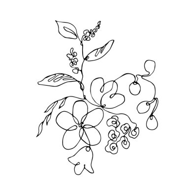  beyaz arkaplanda ayrık çizgi çizimi