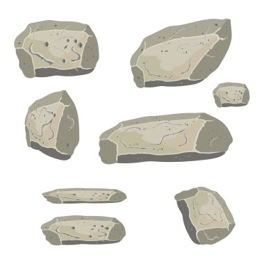 Beyaz arkaplanda izole taşlar