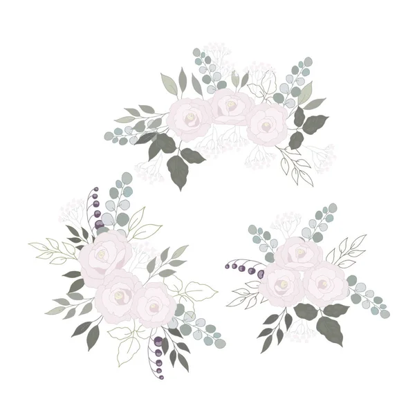 Flore Isolée Sur Fond Blanc — Image vectorielle