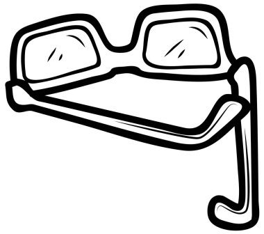 Gözlük sketch vektör simgesi