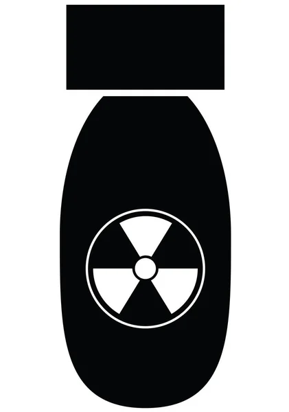 Zwarte nucleaire kernkop vector pictogram — Stockvector