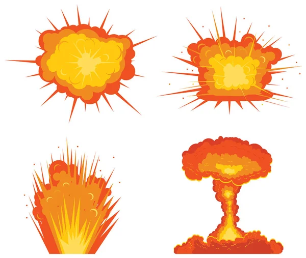 Various explosive vector icons — Stock Vector