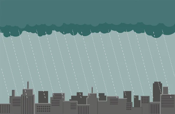 Raining in the city vector illustration — Stock Vector