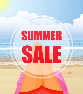 Plaj yaz satış poster 