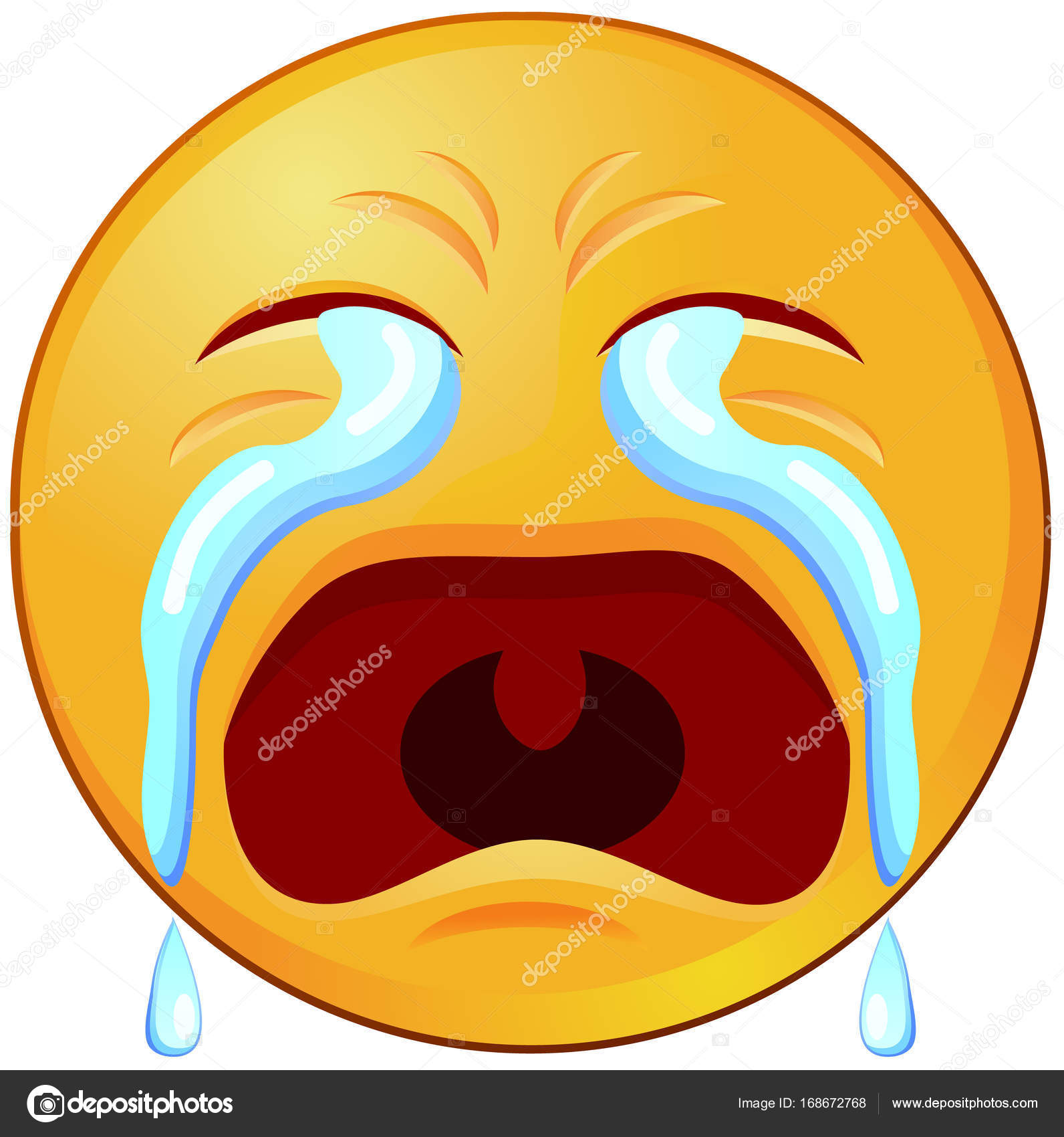 Emoticon - Crying stock illustration. Illustration of yellow - 8727402