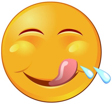 Salya emoji veya ifade vektör 
