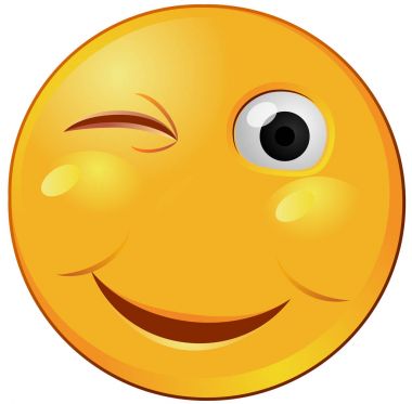 Emoji vektör simge göz kırpıyor